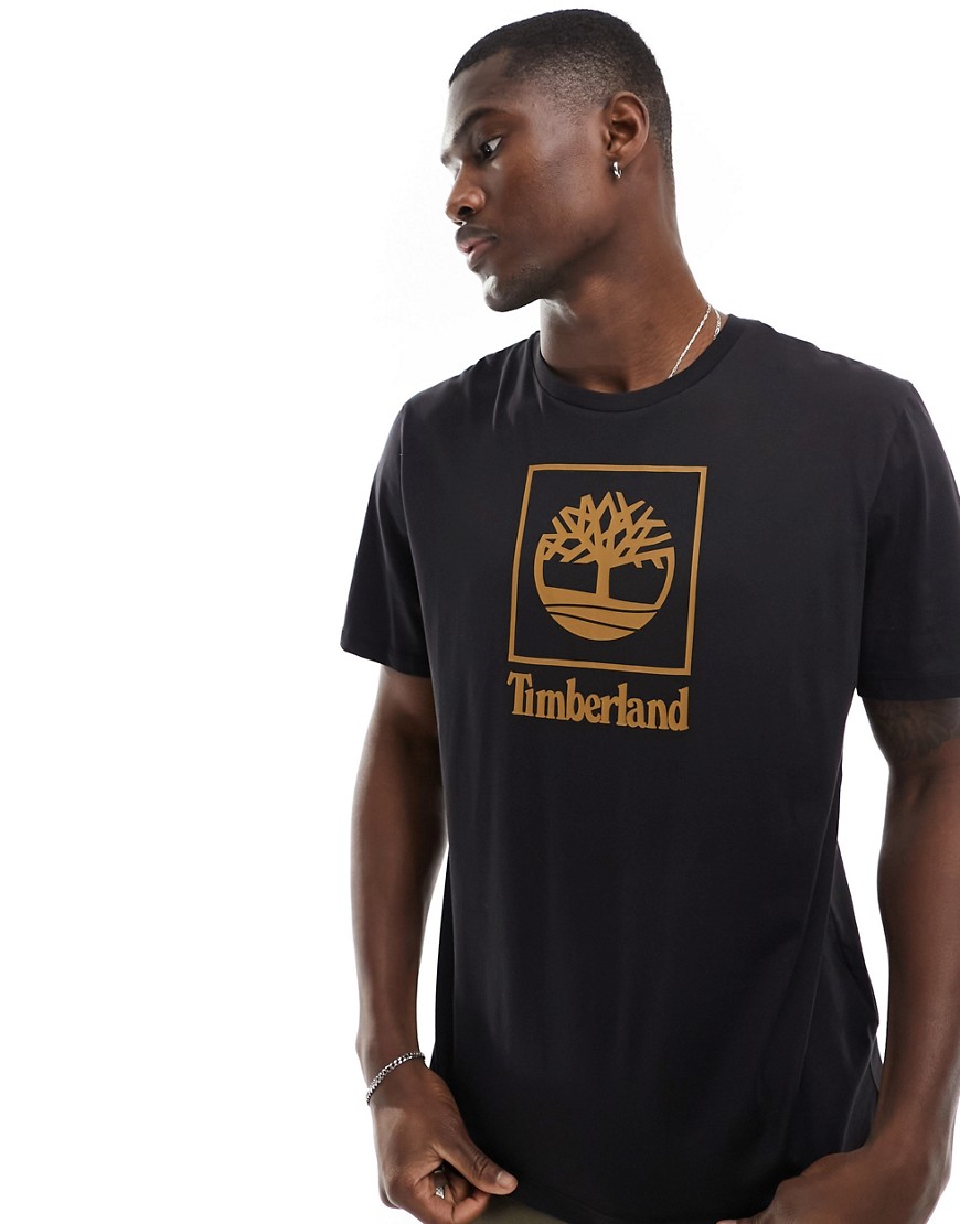 Timberland stack logo t-shirt in black