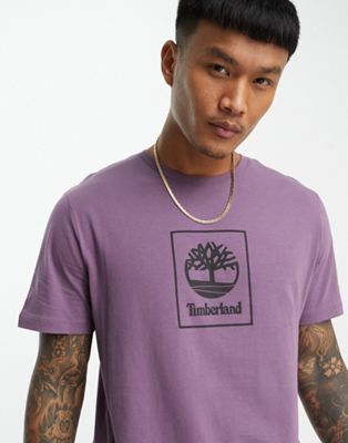 Timberland Stack logo t-shirt in purple - ASOS Price Checker