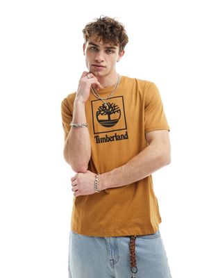 Timberland stack logo t-shirt in wheat - ASOS Price Checker
