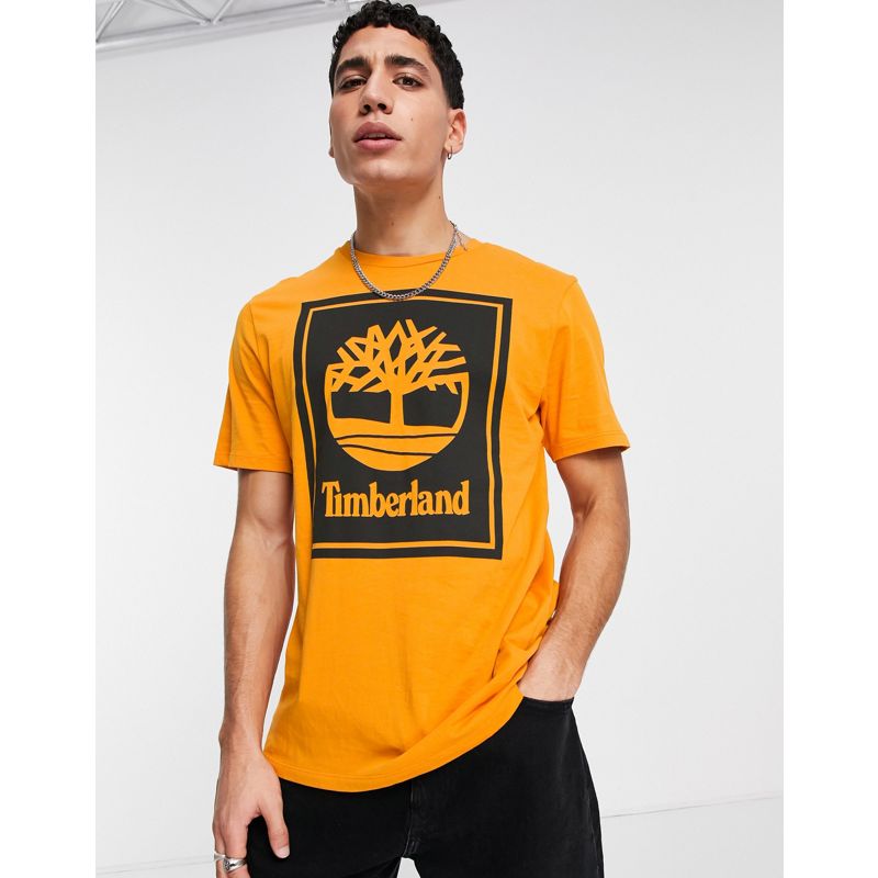 Top Activewear Timberland - Stack - T-shirt arancione con logo