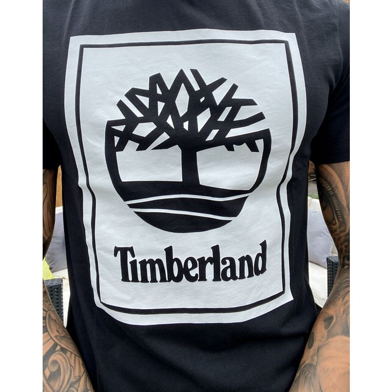 Uomo Activewear Timberland - Stack - T-shirt nera con logo