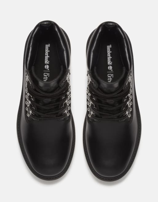 Timberland stivale stringato da 6 pollici con borchie nero full grain, 4 di 4