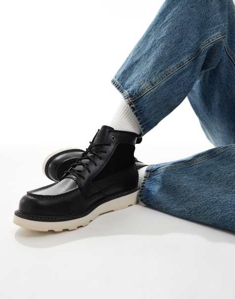 Timberland - Stivali medi stringati impermeabili in pelle pieno fiore nera - view 1