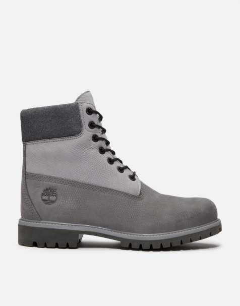Timberland - Stivali stringati impermeabili in nabuk grigio medio da 6" - view 1