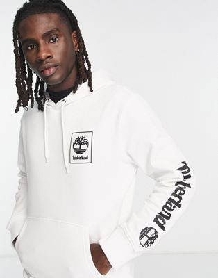Timberland Stock Logo print hoodie in white - ASOS Price Checker