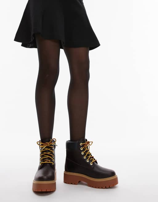 Timberland Stone Street 6 inch boots in dark brown espresso leather, 2 of 4