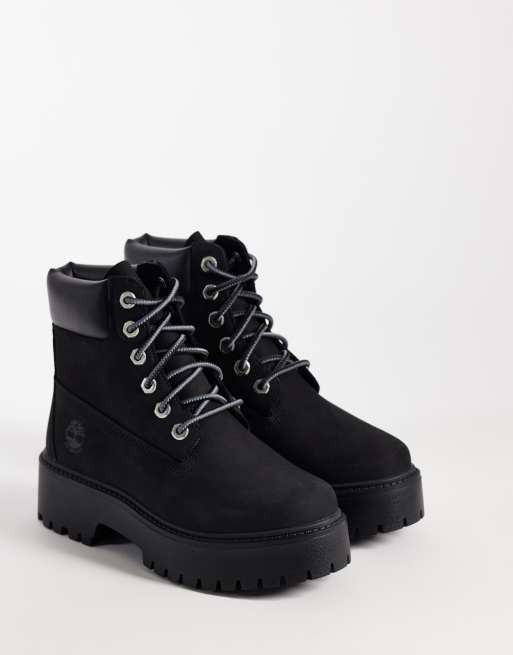 Timberland Stone Street 6 inch elevated boots in black nubuck, 2 of 4