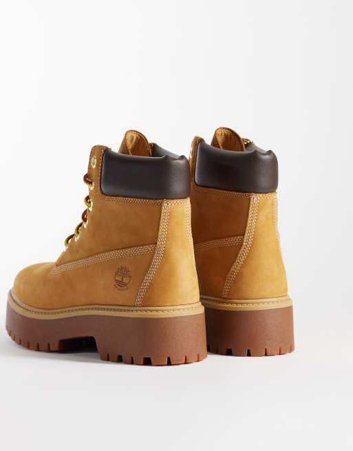 Timberland Stone Street 6 inch elevated boots in wheat nubuck, 5 of 6