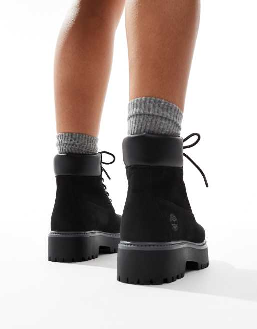 Timberland Stone Street 6 inch hoge laarzen in zwart nubuck