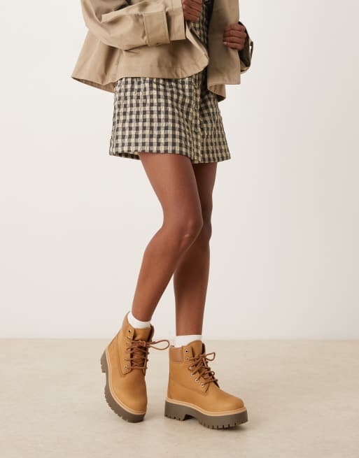 Timberland - Stone Street - 6 inch laarzen met plateauzool in tarwebruin leer, 4 van 4
