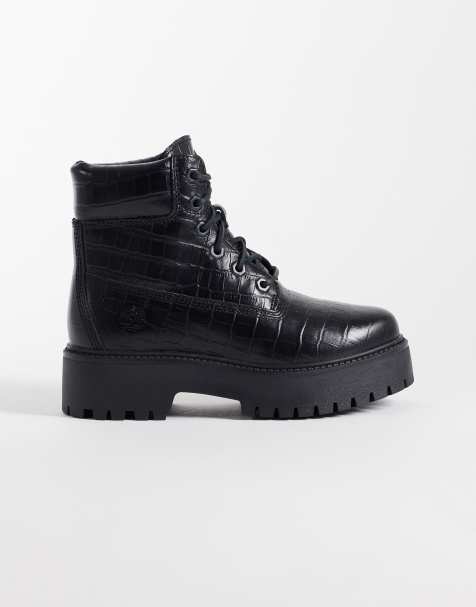 Timberland Stone Street 6 inch lace up boot in black full grain - view 1