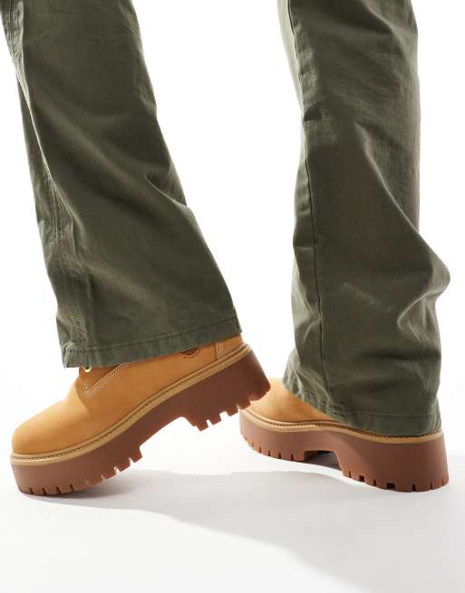 Timberland stone street 6 inch lace up platform waterproof boot in wheat, 3 of 4