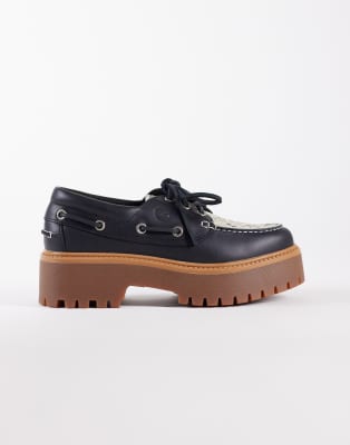 Timberland - Stone Street - Bootsschuhe aus Wildleder mit Schlangenmuster, Plateausohle und 3 Ösen-Brown