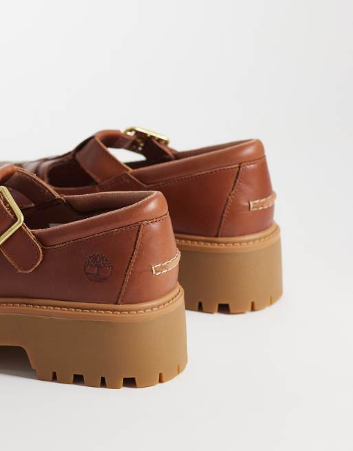 Timberland - Stone Street - Brune Mary Jane-sko i læder, 4 af 4