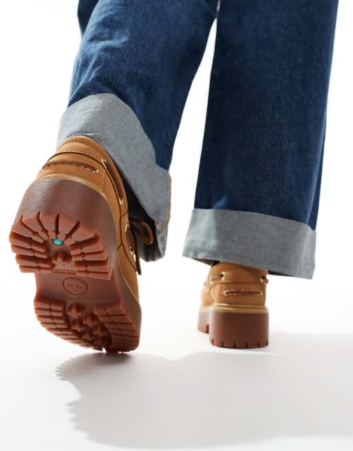 Timberland - Stone Street - Chaussures bateau classiques à plateforme en nubuck avec 3 paires d'œillets - Blé, 2 de 4