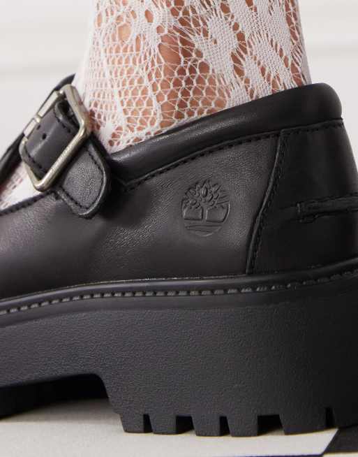 Timberland – Stone Street – Czarne skórzane buty Mary Jane na platformie, 4 z 4