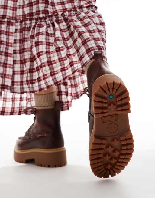 Timberland – Stone Street – Hohe Schnür-Boots in Burgunderrot mit 7 Ösen, 3 von 4