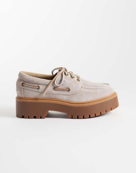 Timberland – Stone Street – Jasnofioletowe, zamszowe buty żeglarskie na platformie, z 3 rzędami oczek - view 1