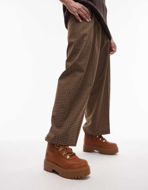 Timberland Stone Street lace up platform boots in brown nubuck, 4 of 4