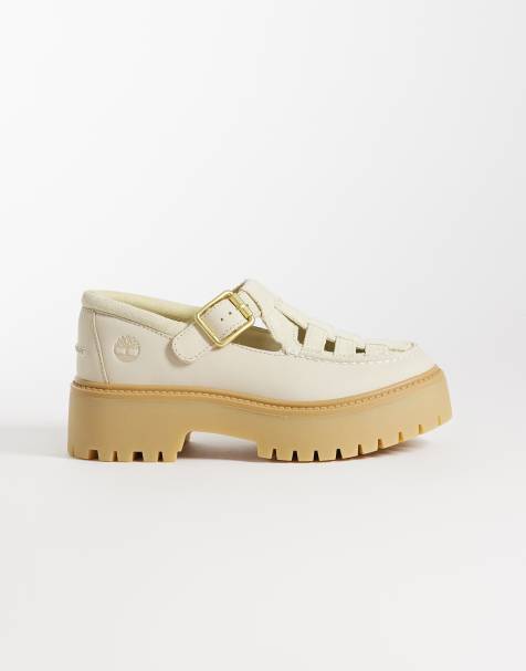 Timberland - Stone Street - Lyse beige Mary Jane-sko i ruskind - view 1