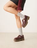 [Timberland] Timberland Stone Street Mary Jane platform shoes in burgundy leather-Red 38 Burgundy
