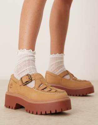 Timberland - Stone Street - Mary Jane-schoenen met plateauzool in beige nubuck - view 1