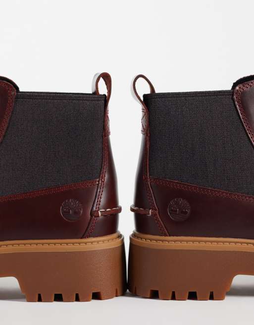 Timberland Stone Street mid chelsea boots i burgundy full grain, 3 av 4