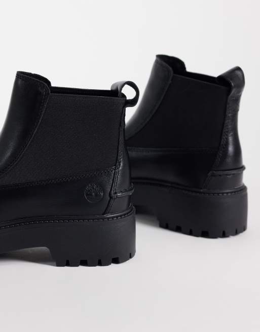 Timberland Stone Street mid chelsea boots in black full grain, 4 of 4
