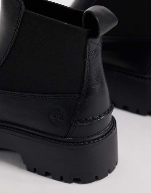 Timberland Stone Street mid Chelsea-støvle i sort fuldnarvet læder, 3 af 4