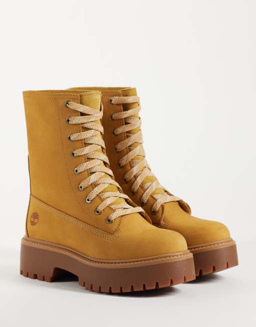 Timberland Stone Street mid lace up boots in wheat nubuck, 2 of 4