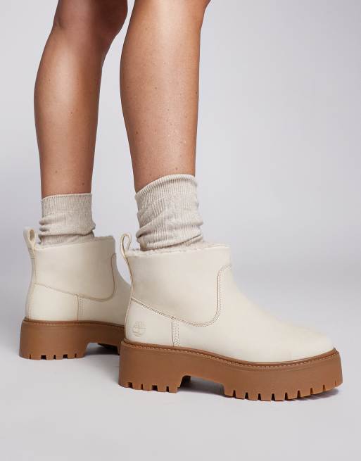 Timberland stone street mid warm lined boot in natural nubuck | ASOS