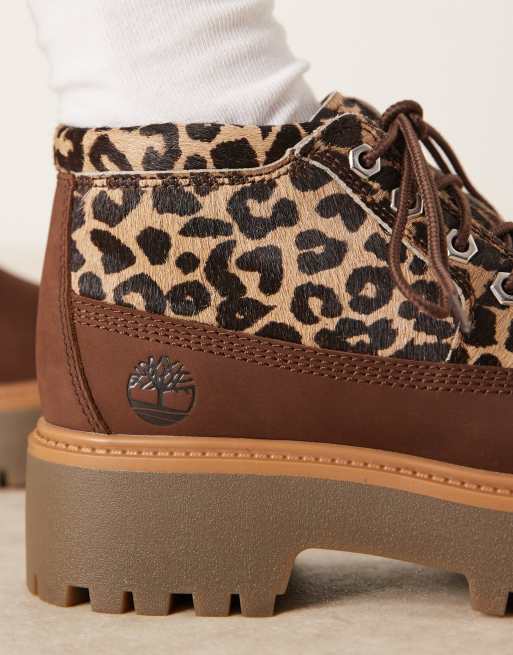 Timberland – Stone Street Nellie – Botki do kostki wykończone włosiem w panterkę, 3 z 4