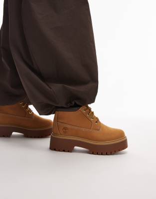 Timberland - Stone Street - Nellie - Bottines à semelle plateforme en nubuck - Blé-Neutre