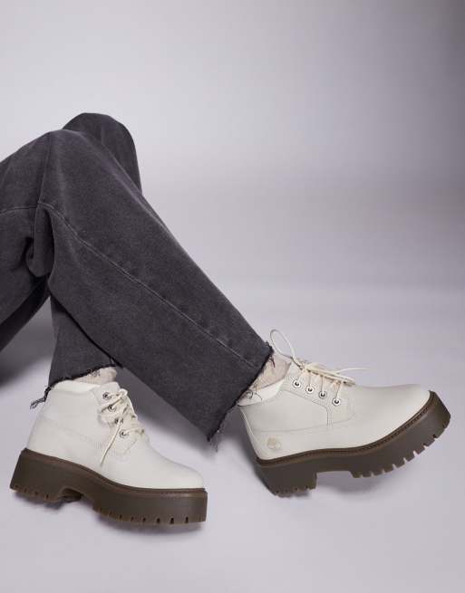 Timberland - Stone Street - Nellie - Bottines à semelle plateforme en nubuck - Gris, 3 de 4