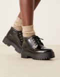 [Timberland] Timberland Stone Street Nellie mid boots in black patent leather 37 Black