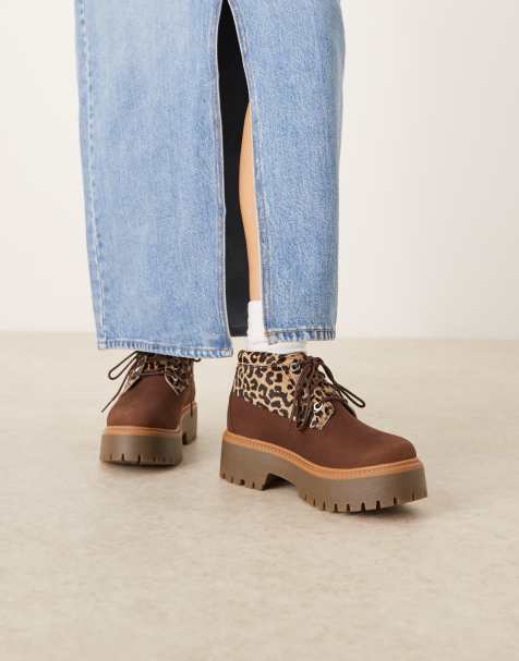 Timberland – Stone Street Nellie – Mittelhohe Stiefel mit Leoparden- und Ponyfelloptik - view 1