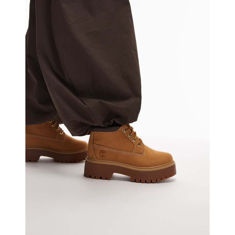 Timberland Stone Street Nellie platform boots in wheat nubuck ASOS