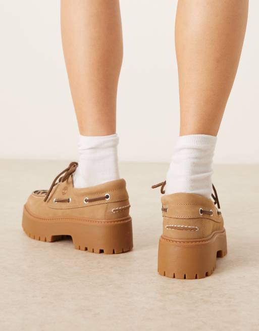 Timberland - Stone Street - Plateau-sejlersko med 3 snørehuller, ponyhår og eopardprint, 2 af 4
