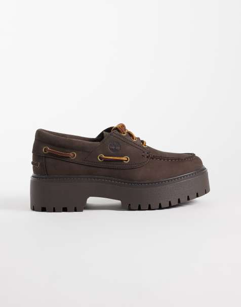 Timberland Stone Street platform 3 eye bådsko i mørkebrun nubuck - view 1