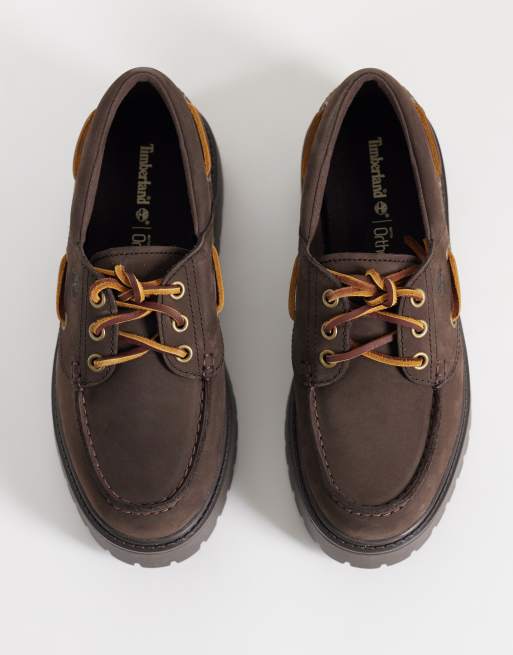 Timberland Stone Street platform 3 eye bådsko i mørkebrun nubuck, 2 af 4