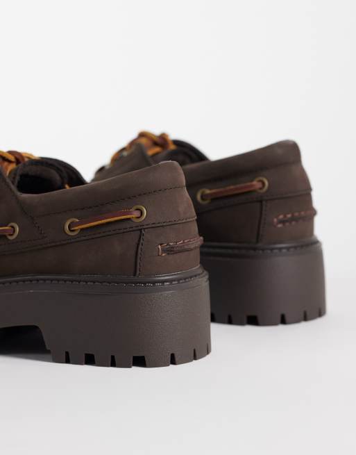 Timberland Stone Street platform 3 eye bådsko i mørkebrun nubuck, 4 af 4