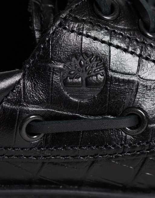 Timberland Stone Street platform 3 eye boat shoes in black full grain, 2 of 4