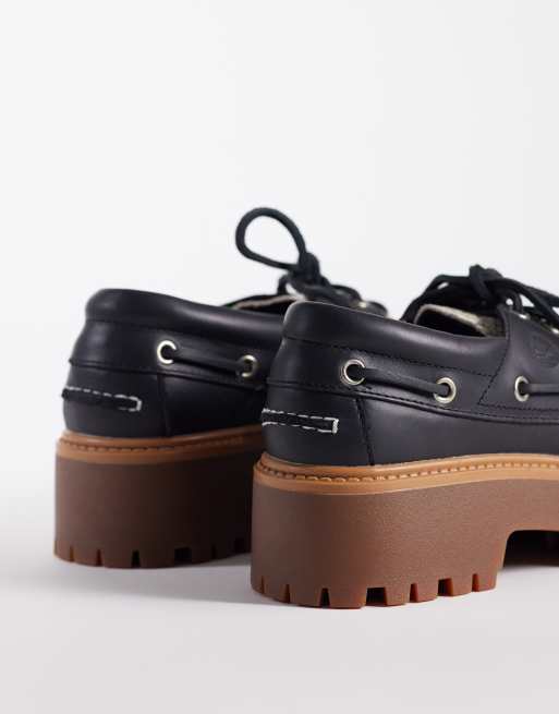 Timberland Stone Street platform 3 eye boat shoes in suede snake print, 4 of 4