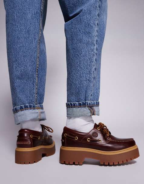 Timberland Stone Street platform boat shoes in burgundy - view 1