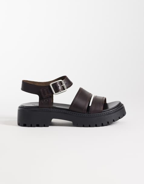 Timberland Stone Street sandals in dark brown leather - view 1