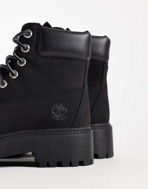Timberland - Stone Street - Scarponcini rialzati neri in nabuk da 6", 3 di 4