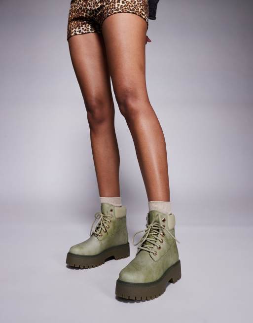Timberland - Stone Street - Stivali da 6" in nabuk verde con suola platform, 2 di 4