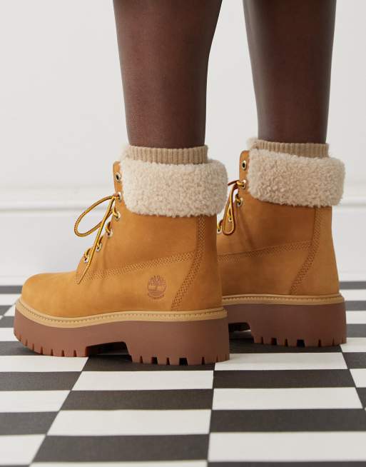 Timberland - Stone Street - Stivali rialzati da 6" in nabuk color grano foderati, 3 di 4
