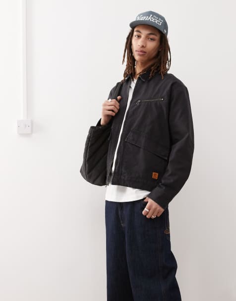Timberland – Strafford – Jacke aus Canvas in verwaschenem Schwarz mit Reißverschluss - view 1