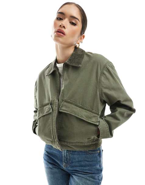 Timberland Strafford washed canvas jacket in leaf green - view 1